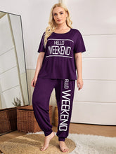 Charger l&#39;image dans la galerie, Love God. Store XL Size Pajama Sets Purple / 1XL XL Slogan Graphic Pajama Set price
