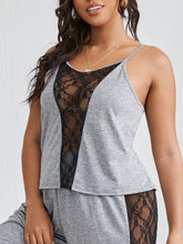 Load image into Gallery viewer, Love God. Store XL Size Pajama Sets XL Contrast Lace Cami PJ Set price
